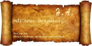 Hübner Artemisz névjegykártya